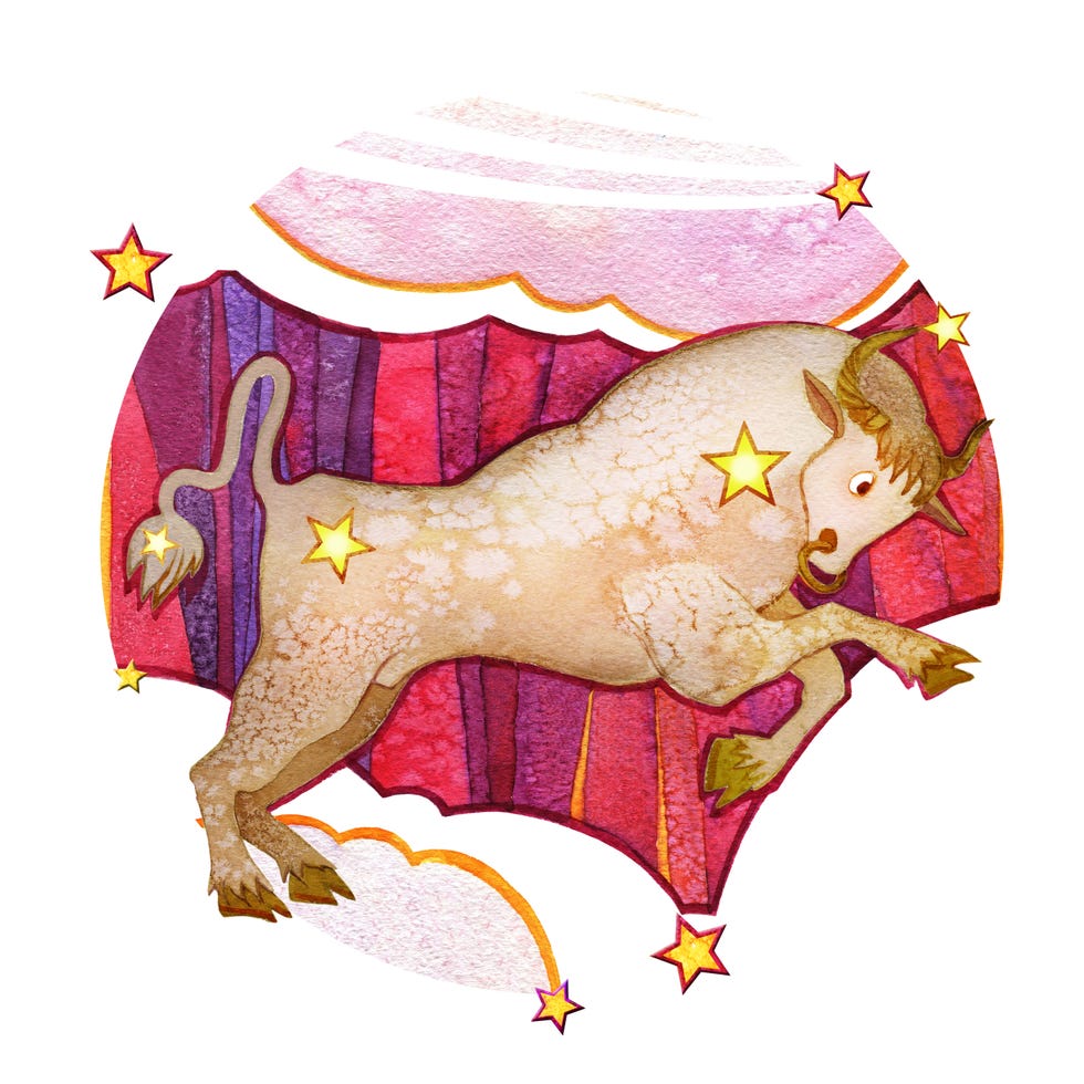 Astrological sign of the zodiac Taurus astrological sign of the zodiac taurus as a bull, on a round pattern background