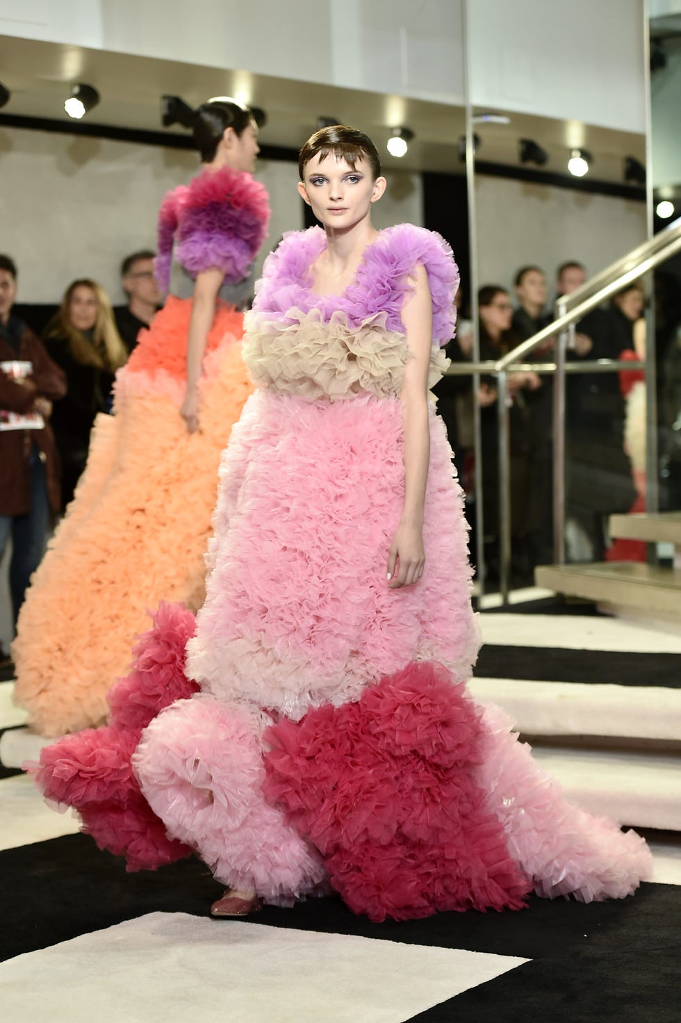 Pink, Dress, Gown, Fashion, Clothing, Haute couture, Fashion model, Fashion design, Event, Fashion show, 
