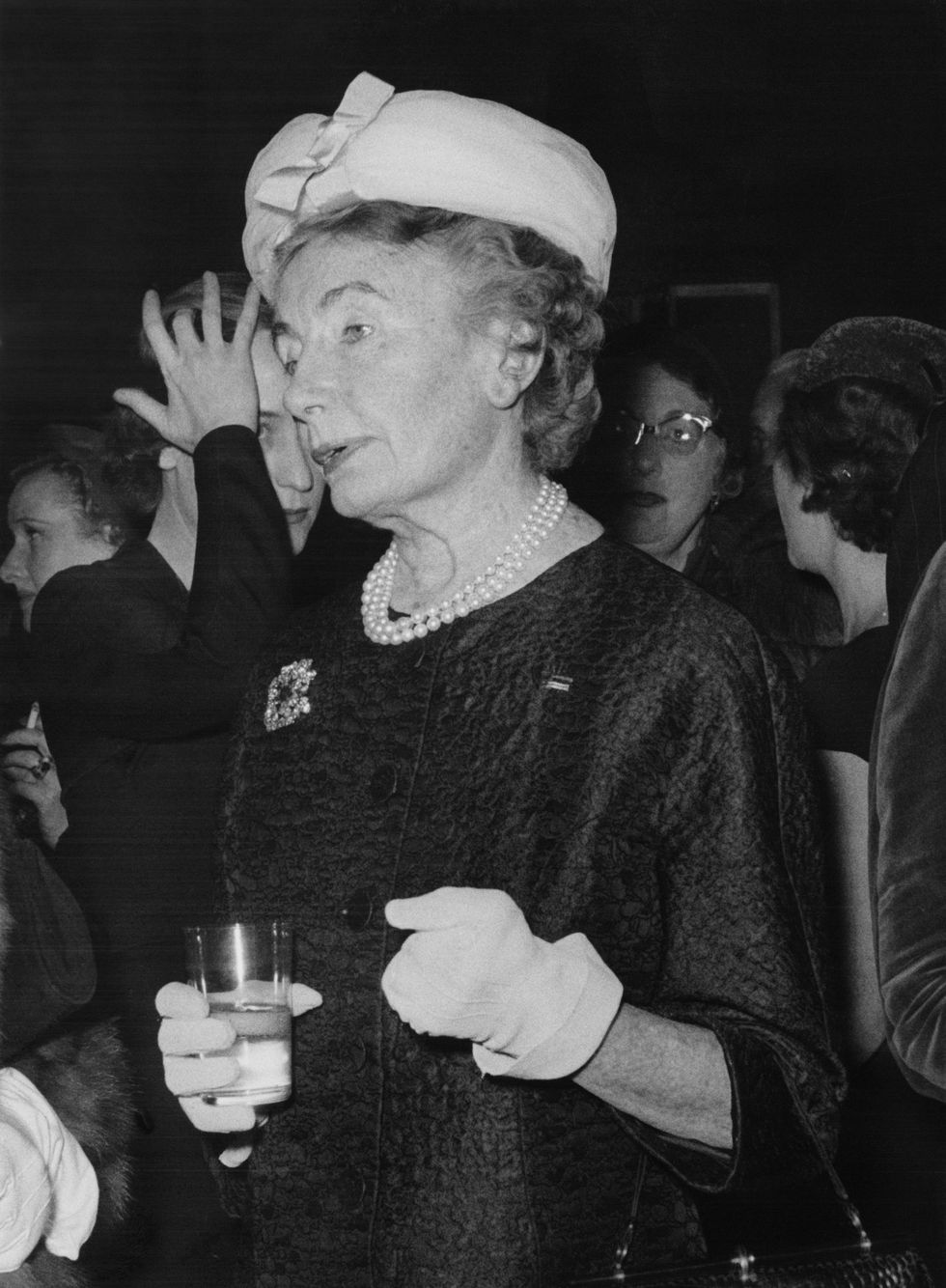 american fashion journalist carmel snow 1887 1961 attends a function in london, 23rd january 1956 snow is editor of the american edition of the magazine harper's bazaar photo by daily expressarchive photosgetty images