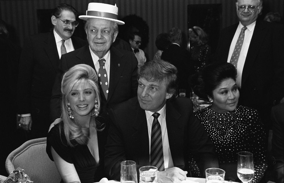 Marla Maples, Joey Adams, Donald Trump and Imelda Marcos