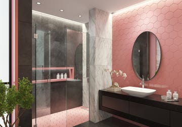 baño con color rosa pastel