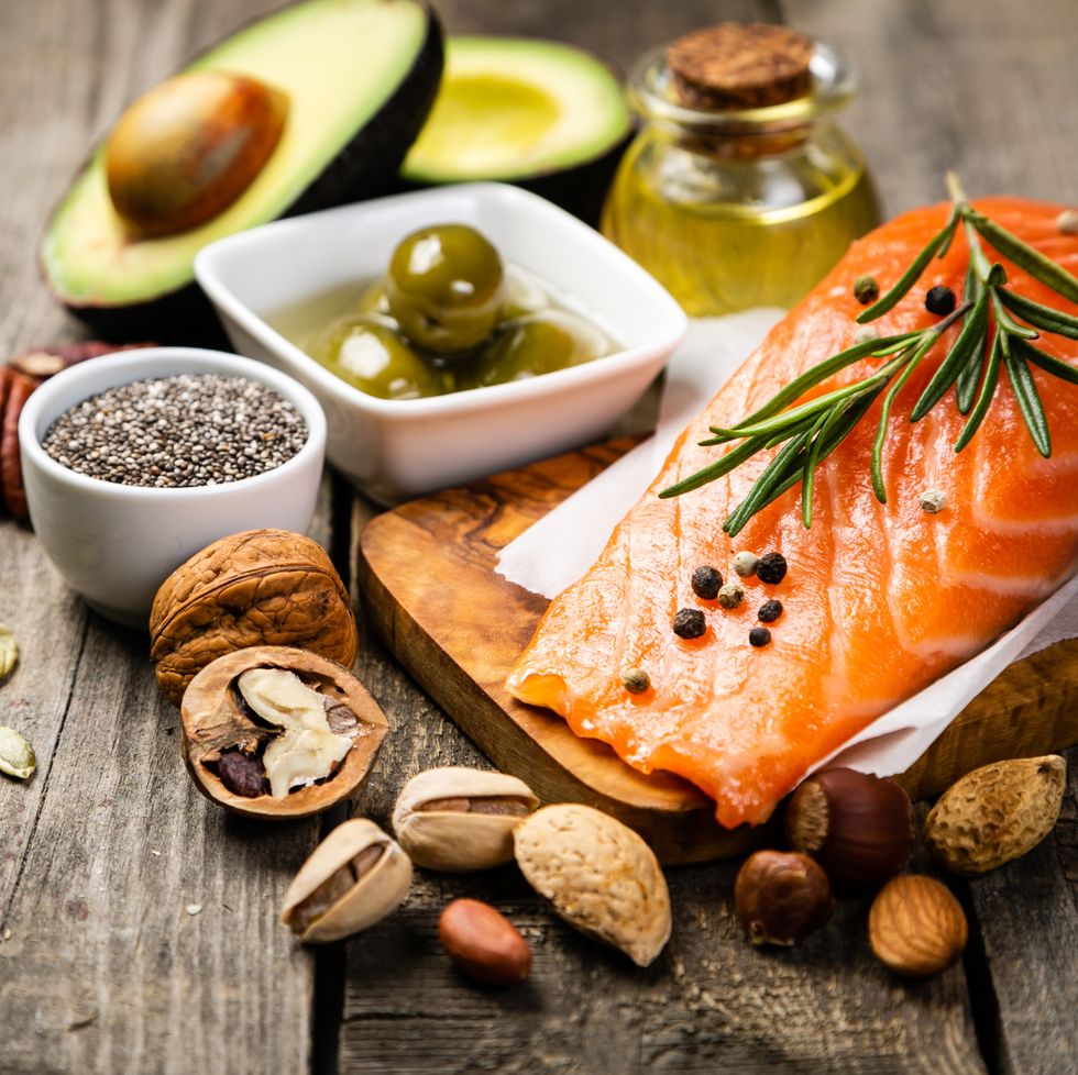Selection of healthy unsaturated fats, omega 3