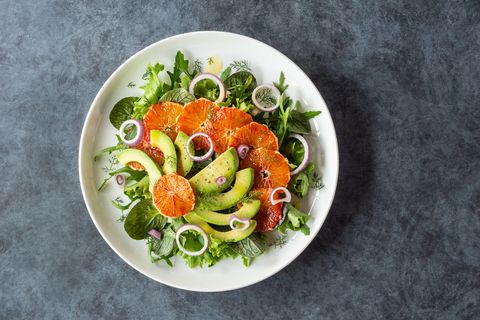 citrus fruit leafy green salad