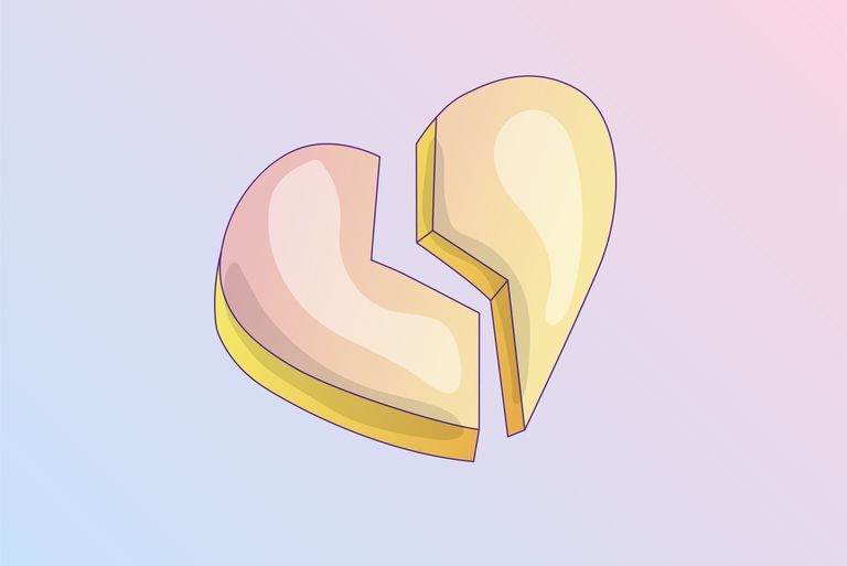Broken heart vector cartoon icon. heartbreak. broken heart or divorce cartoon vector icon