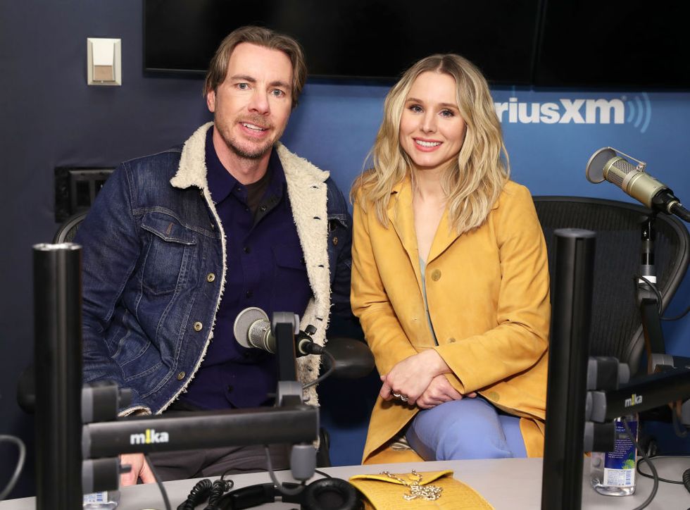 new york, ny   february 25  actors dax shepard and kristen bell visit the siriusxm studios on february 25, 2019 in new york city  photo by cindy ordgetty images