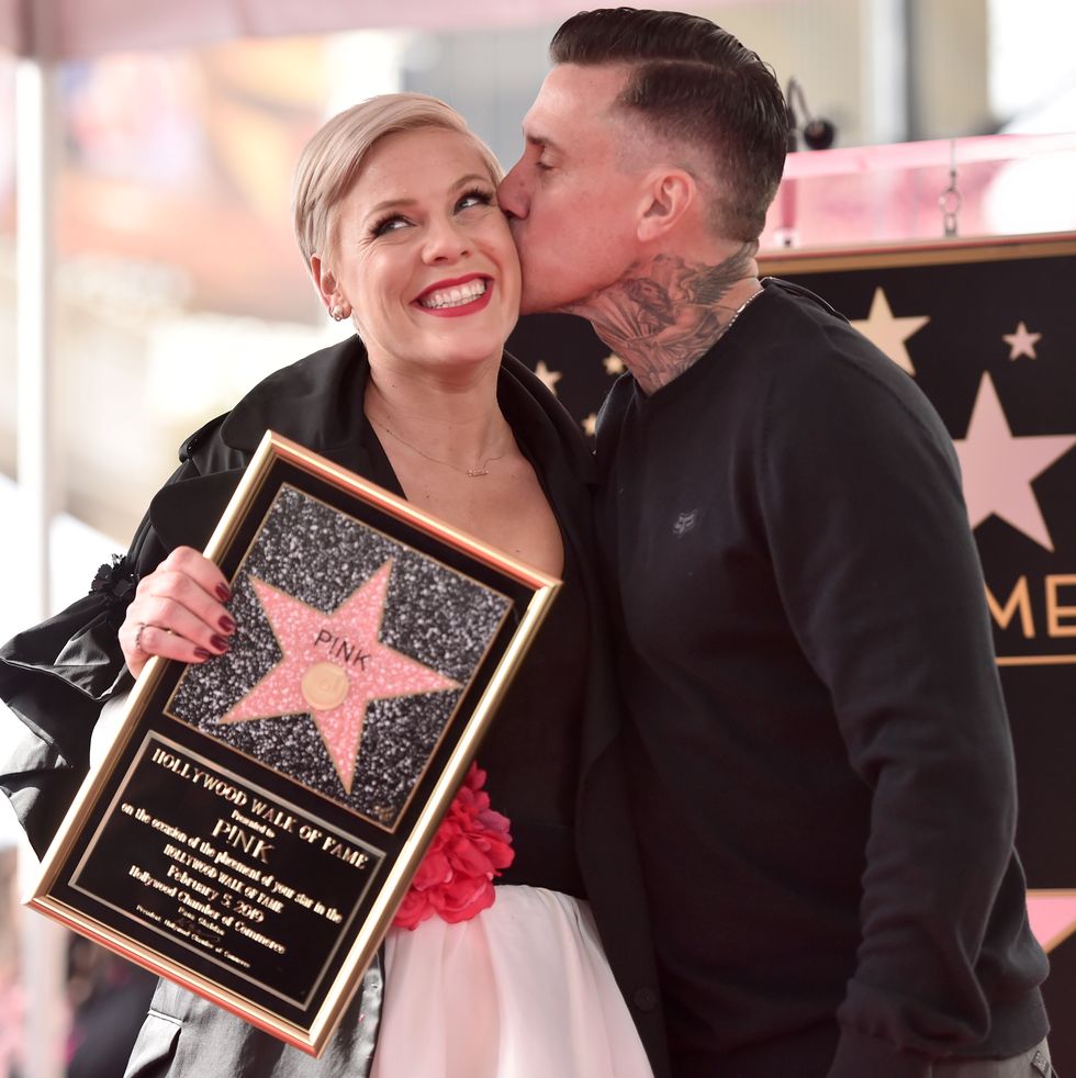 hollywood, california   february 05 pink and carey hart attend a ceremony honoring her with the 2656th star on the hollywood walk of fame on february 05, 2019 in hollywood, california photo by alberto e rodriguezgetty images