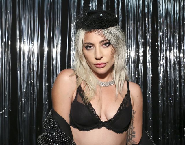 Lady Gaga Wore Lingerie and Fishnets to a Grammys After Party