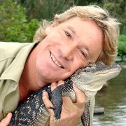 The Crocodile Hunter", Steve Irwin, poses with a three foot long alligator at the San Francisco Zoo on June 26, 2002 in San Francisco, California. Irwin is on a 3-week tour to promote the release of his first feature film, "The Crocodile Hunter: Collision Course" is due in theaters July 12th.