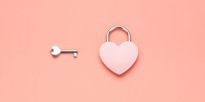 Pink Heart Shape Padlock And Key