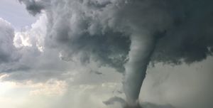 the rotational bands twisting around the tornado itself, campo, colorado, usa