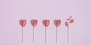 lollipop hearts on a pink floor