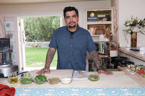 universal city, california   february 27 tv personality  chef aarón sánchez visits hallmarks home  family at universal studios hollywood on february 27, 2019 in universal city, california photo by paul archuletagetty images