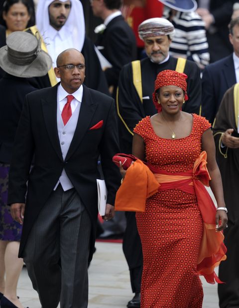 Prince Seeiso and Princess Mabereng of Lesotho leave Westminster Abbey in London following Prince William and Kate Middleton's wedding in 2011. 