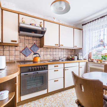 outdated kitchen hdr shot of an old school kitchen
