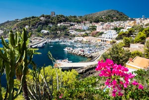 port of ustica island at tyrrhenian sea located near palermo, sicily, italy a well known scuba location