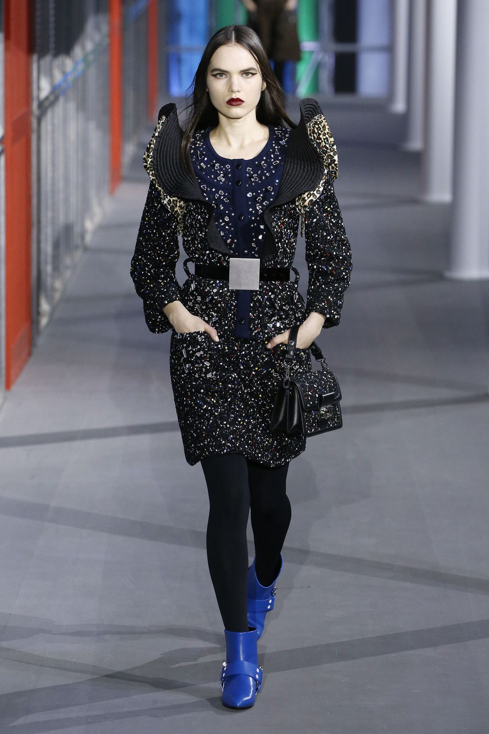 Louis Vuitton Blue Croptop Hoodie Leggings For Women Luxury Brand