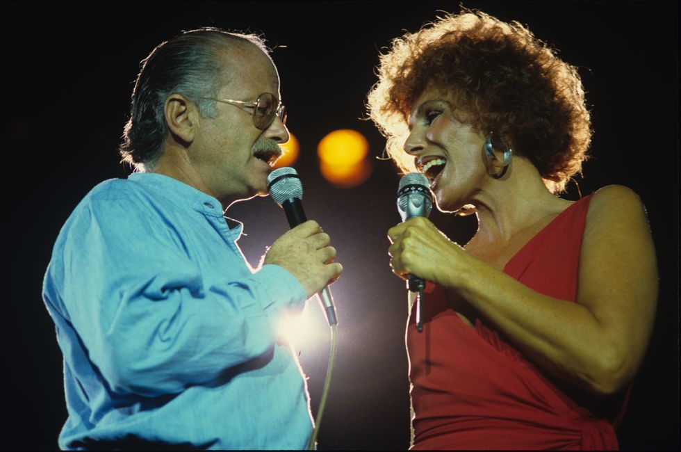 italian pop singers gino paoli and ornella vanoni, rome, italy, 1982 photo by luciano vitigetty images