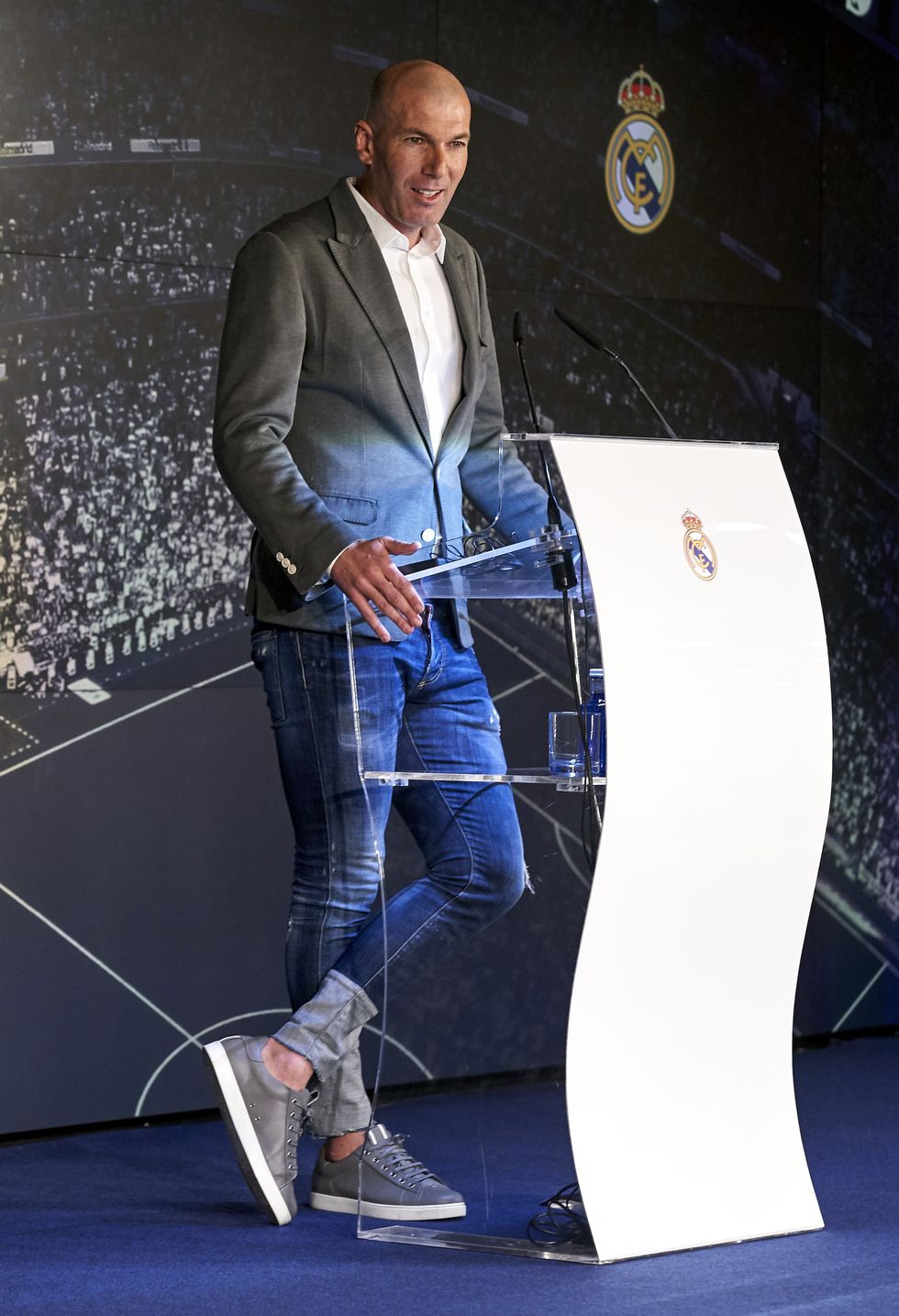 madrid, spain   march 11 zinedine zidane, addresses the media after being announced as new real madrid head coach at estadio santiago bernabeu on march 11, 2019 in madrid, spain photo by quality sport imagesgetty images