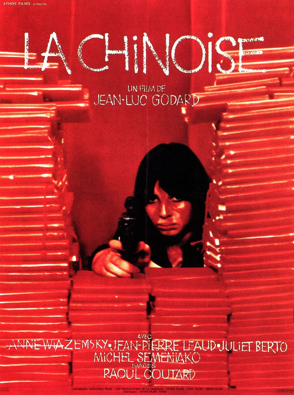 la chinoise, poster, anne wiazemsky, 1967 photo by lmpc via getty images