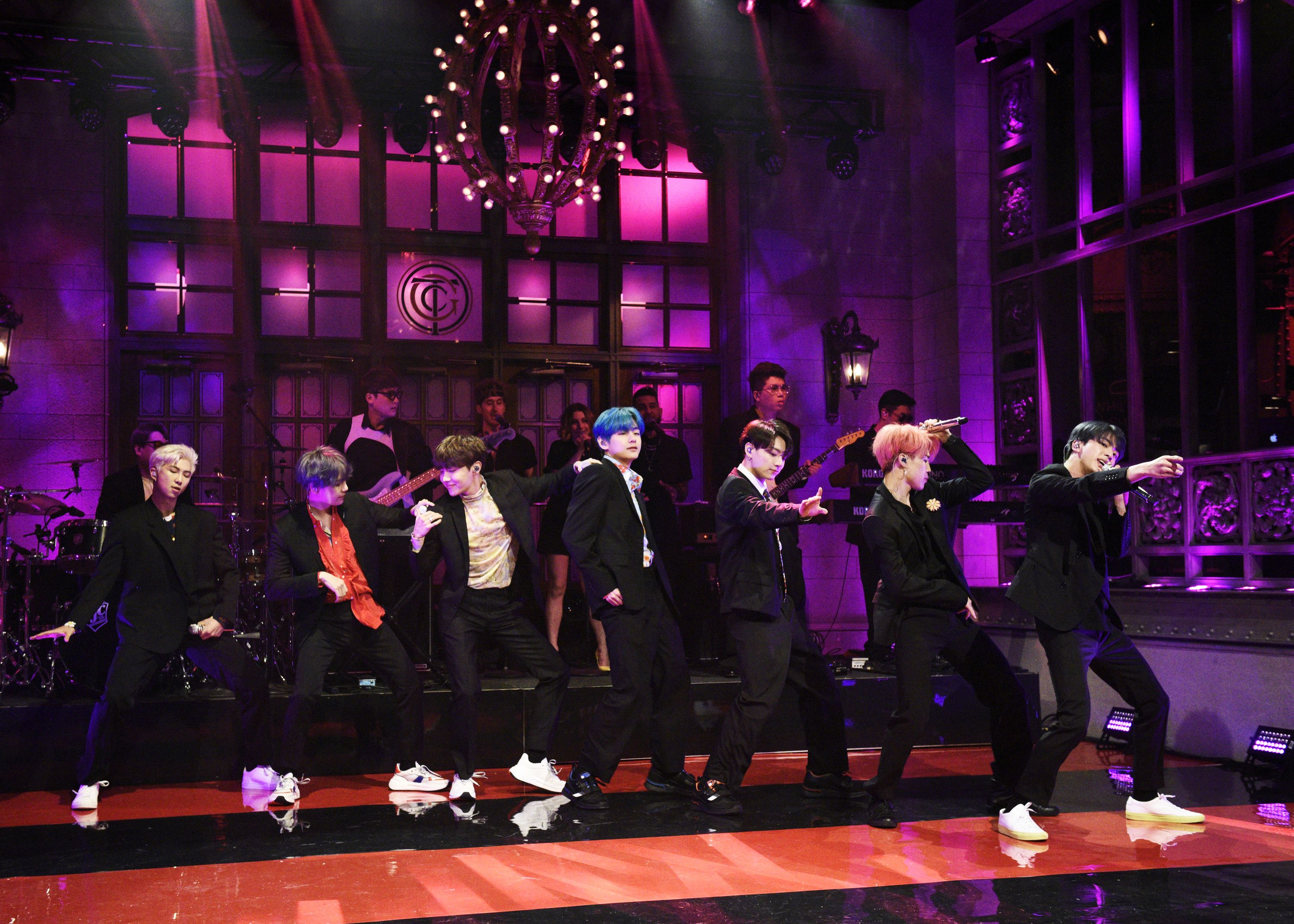 BTS Makes History on SNL - V, ﻿Jungkook, Jimin, Suga, Jin, RM, and J-Hope's  SNL Performance Outfits
