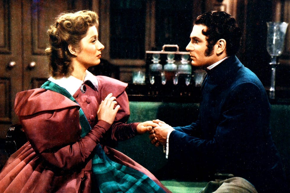 Pride And Prejudice pride and prejudice, lobbycard, from left, greer garson, laurence olivier, 1940 photo by lmpc via getty images