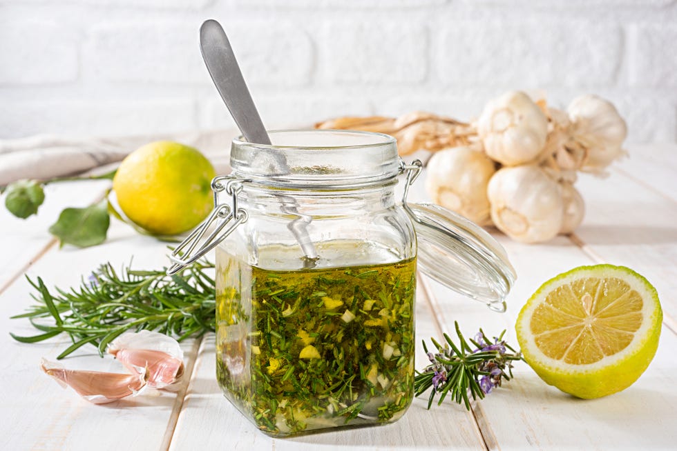 ways to use pickle juice fresh salad dressing with pickle juice, rosemary, garlic and lemon