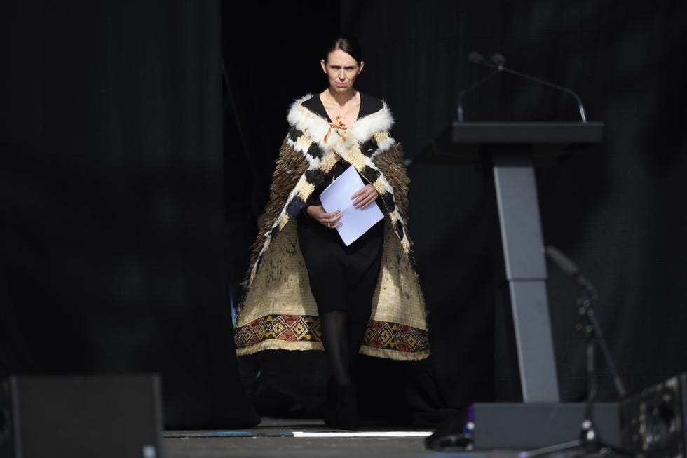 christchurch, new zealand   march 29 new zealand prime minister jacinda ardern walks on stage to speak during the national remembrance service on march 29, 2019 in christchurch, new zealand 50 people were killed, and dozens were injured in christchurch on friday, march 15 when a gunman opened fire at the al noor and linwood mosques the attack is the worst mass shooting in new zealand's history photo by kai schwoerergetty images