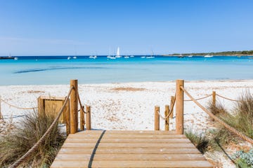 son saura beach, menorca, balearic islands, spain