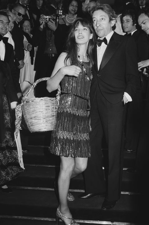 france may 19 cannes film festival in cannes, france on may 19, 1974 jane birkin and serge gainsbourg photo by giribaldigamma rapho via getty images