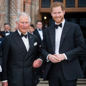 london, england april 04 prince charles, prince of wales and prince harry, duke of sussex attend the our planet global premiere at natural history museum on april 04, 2019 in london, england photo by samir husseinsamir husseinwireimage