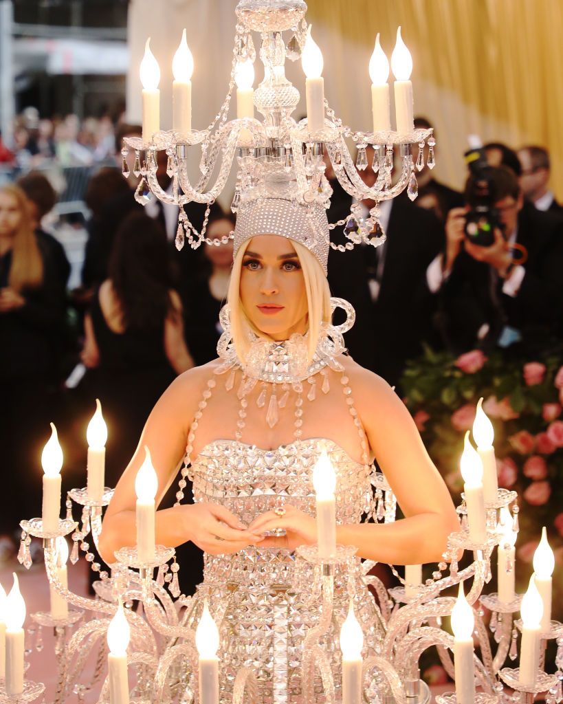 Katy Perry wearing a chandelier costume to met gala 2019
