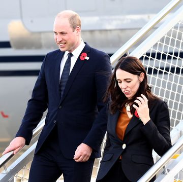 Prince William, Duke of Cambridge arrives with New Zealand Prime Minister Jacinda Ardern at the RNZAF Air Movements Terminal on April 25, 2019 in Christchurch, New Zealand. Prince William is on a two-day visit to New Zealand to commemorate the victims of the Christchurch mosque terror attacks.