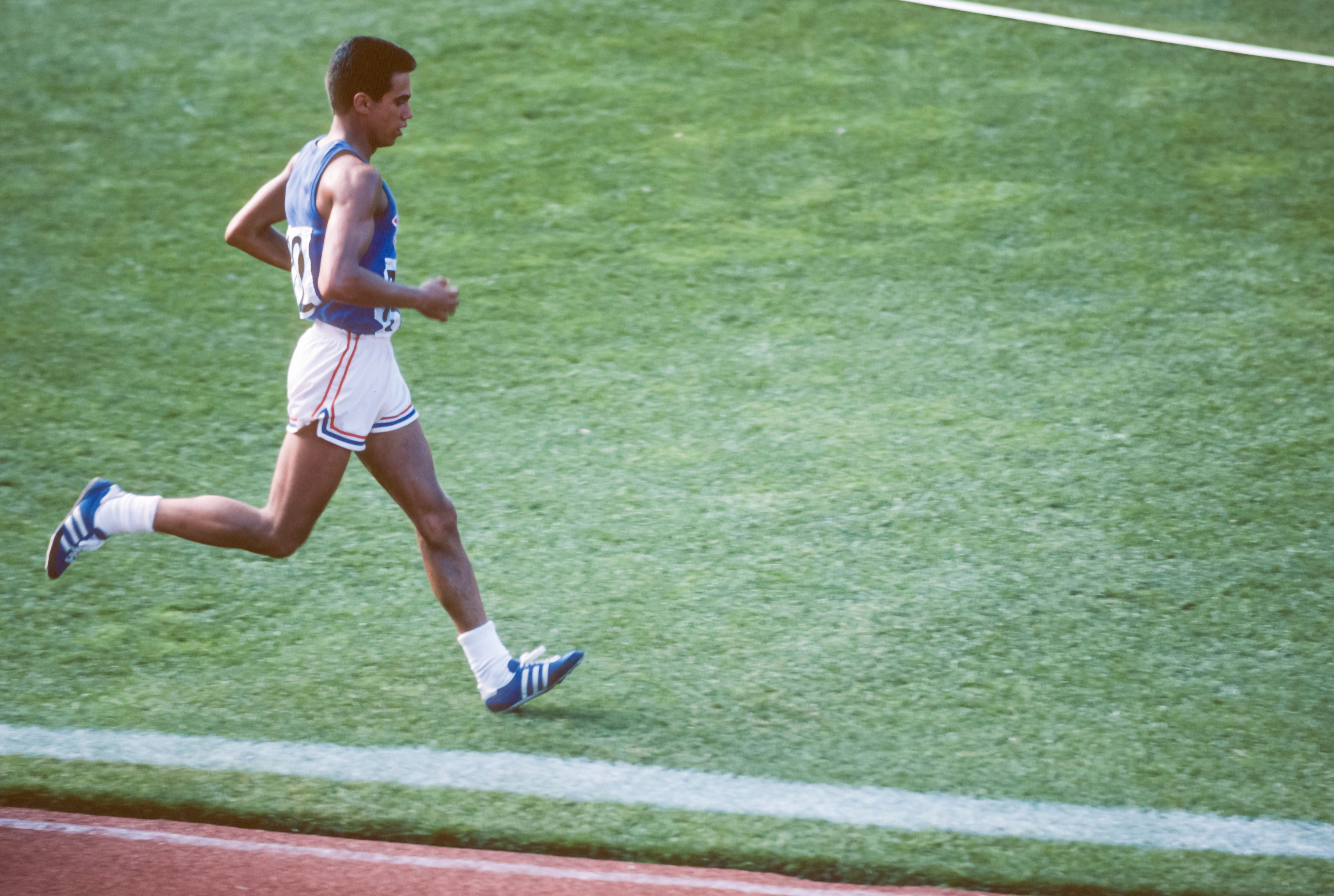 edmonton, canada   october 11  actor robby benson 722 of the usa plays the role of billy mills in the movie running brave filmed in commonwealth stadium in edmonton, canada in this photograph taken october 11, 1982 on location during production of the film  the movie recreates billy mills historic win in the 1964 olympic games 10000 meter racephoto by david madisongetty images
