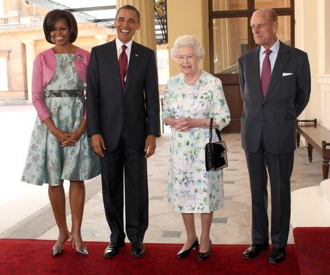 Michelle Obama, Barack Obama, Queen Elizabeth II and Prince Philip