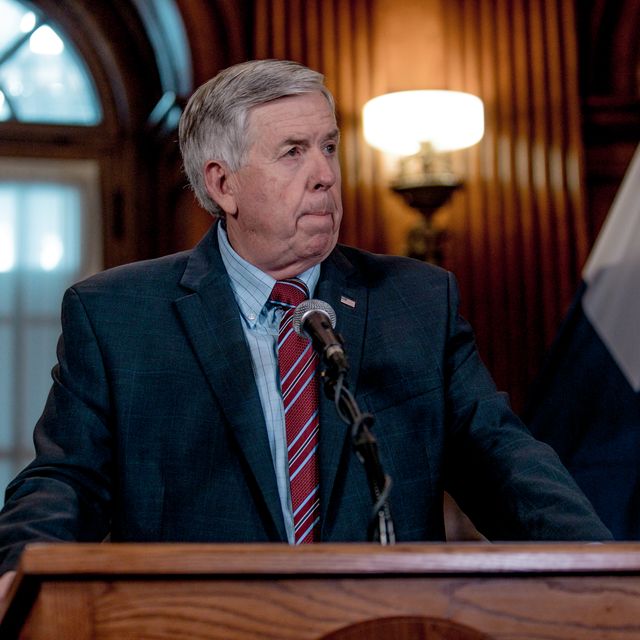 jefferson city, mo   may 29 gov mike parson listens to a media question during a press conference to discuss the status of license renewal for the st louis planned parenthood facility on may 29, 2019 in jefferson city, missouri parson stated that the facility still had until friday to comply with the state in order to renew the license photo by jacob moscovitchgetty images