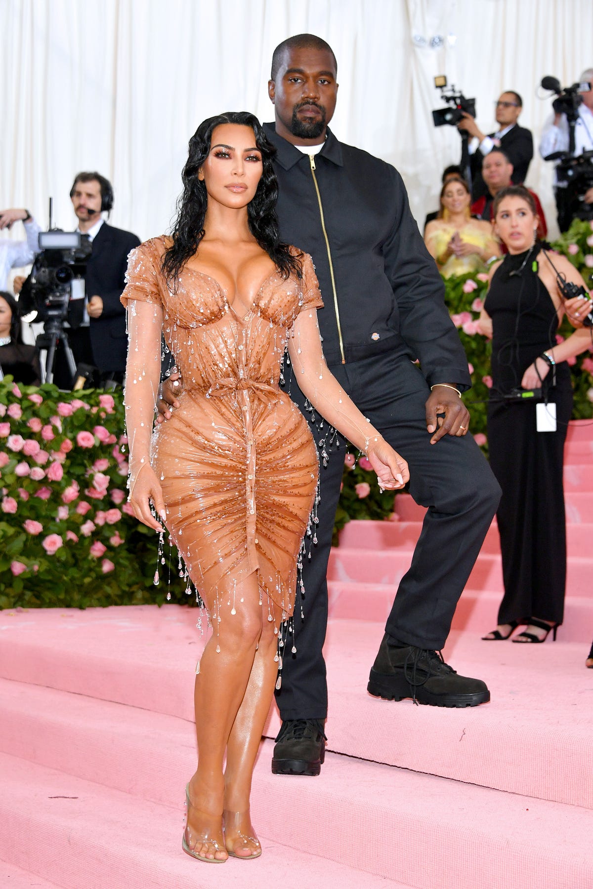 Kim Kardashian and Kanye West Show PDA on Met Gala 2019 Red Carpet