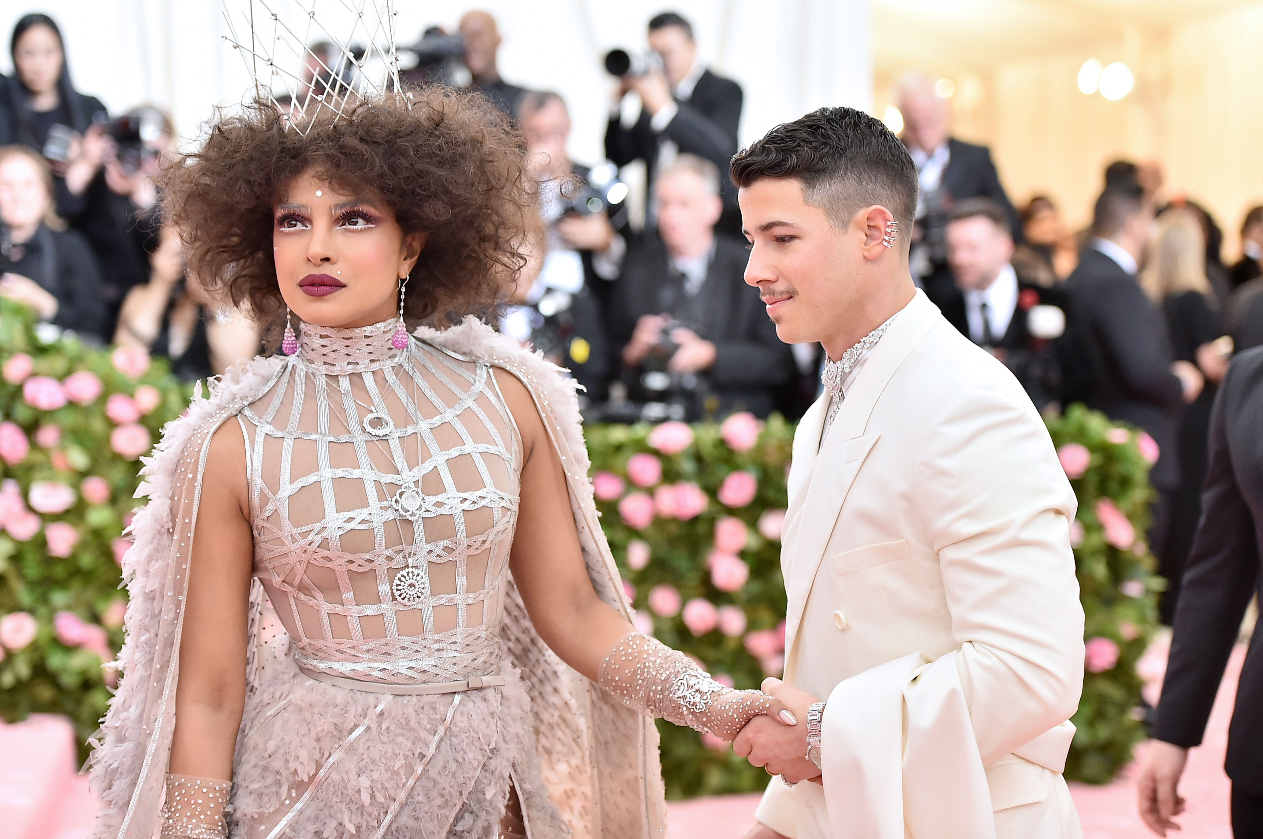 Met Gala 2019: Priyanka Chopra stuns in Dior Haute Couture silver gown,  Nick Jonas complements her look in white