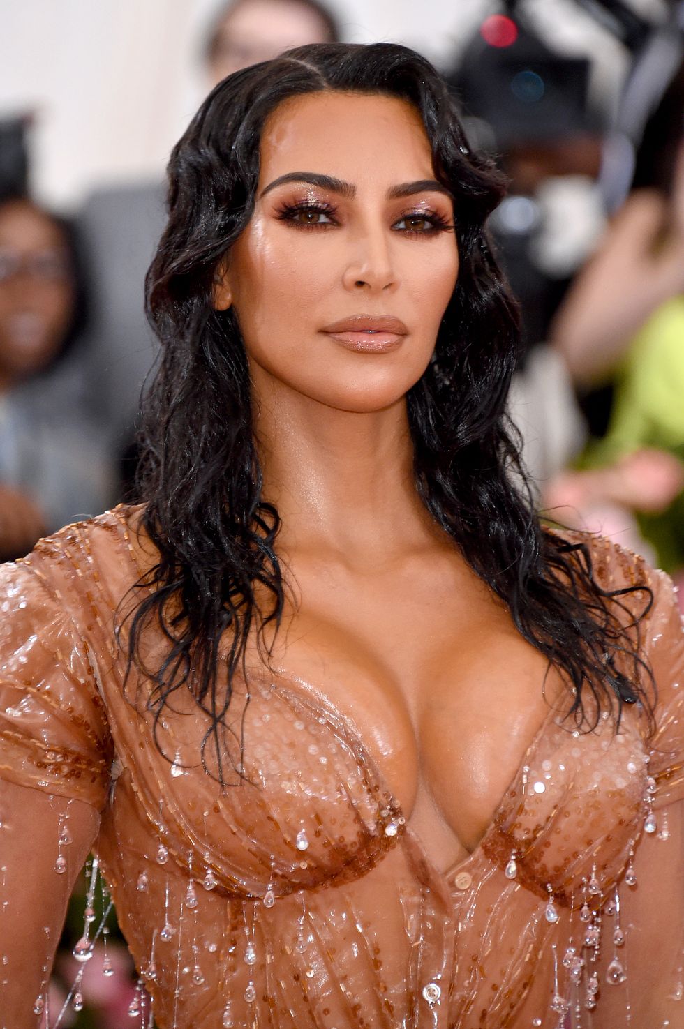Kim Kardashian Wet Look Hair