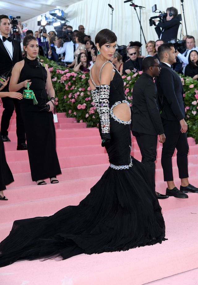 Bella Hadid Wears a Leather Burberry Gown at 2022 Met Gala