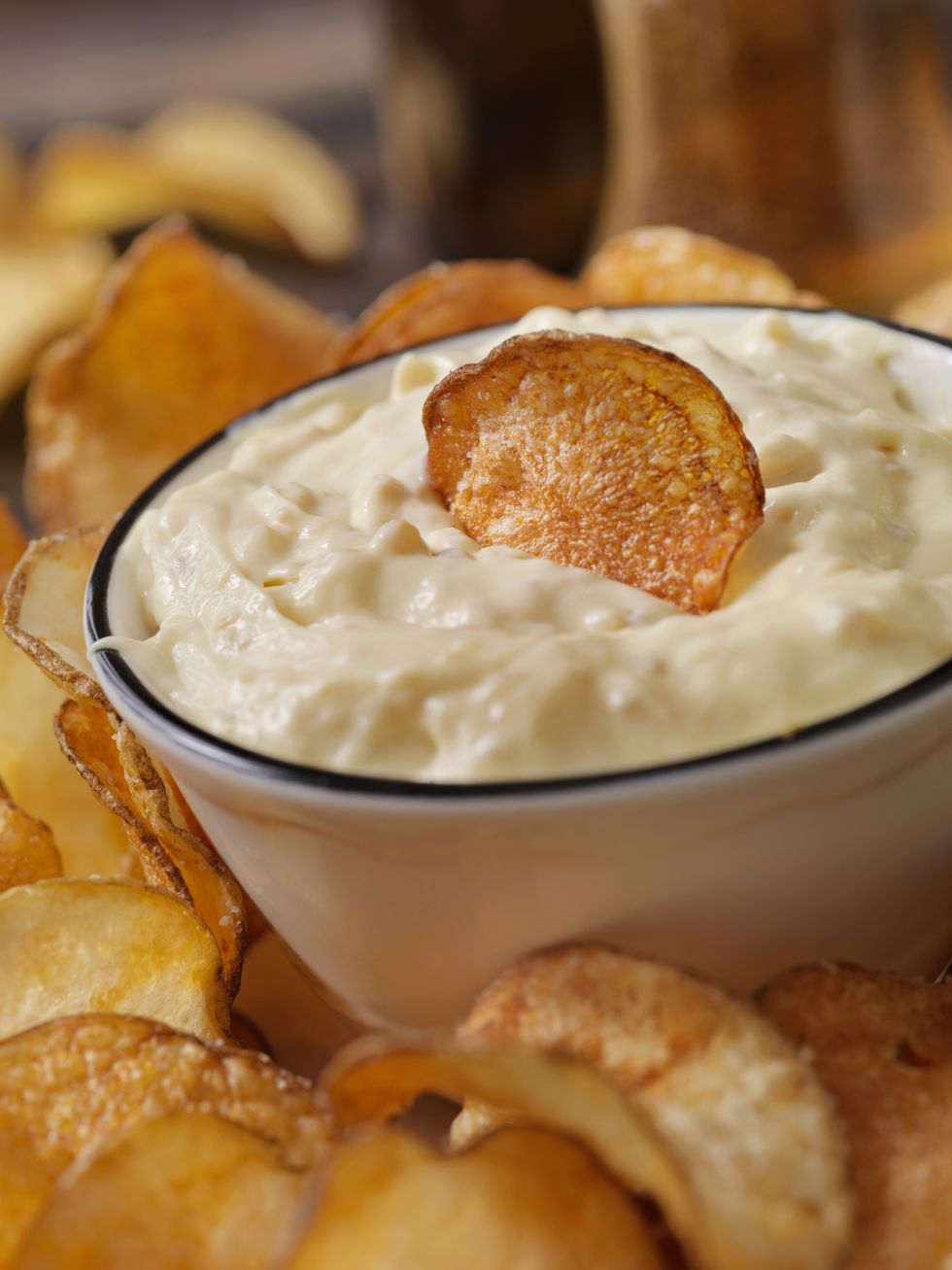 French Onion Dip with Hand Made Potato Chips