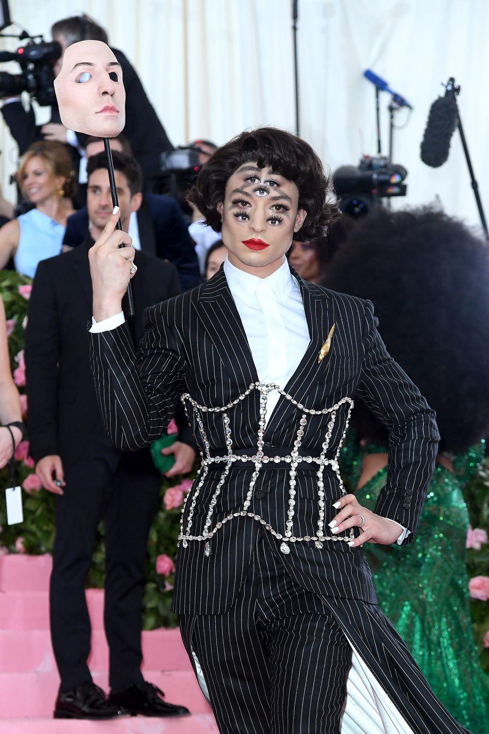 new york, new york   may 06 ezra miller arrives for the 2019 met gala celebrating camp notes on fashion at the metropolitan museum of art on may 06, 2019 in new york city photo by karwai tanggetty images