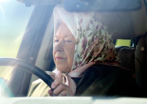 windsor, united kingdom   may 10 embargoed for publication in uk newspapers until 24 hours after create date and time queen elizabeth ii drives herself in her range rover car as she attends day 3 of the royal windsor horse show in home park on may 10, 2019 in windsor, england photo by max mumbyindigogetty images