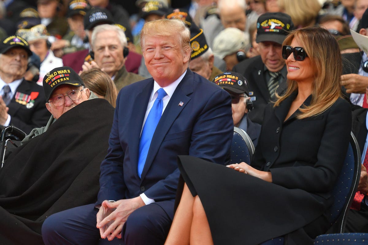 Melania Trump is criticised for wearing sunglasses at D-Day commemeration