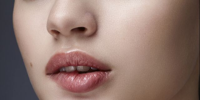 beautiful woman biting on her lip