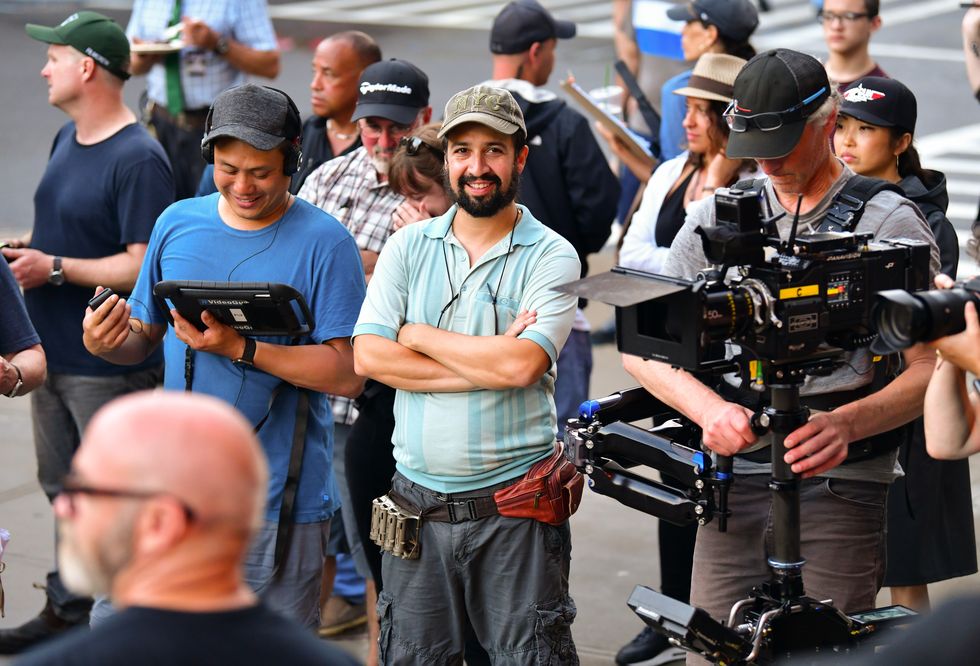 Lin-Manuel Miranda on location for "In the Heights" in Washington Heights on June 20, 2019, in New York City