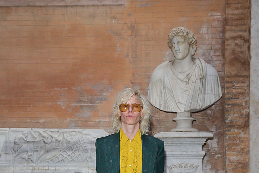 rome, italy   may 28 silvia calderoni arrives at the gucci cruise 2020 at musei capitolini on may 28, 2019 in rome, italy photo by vittorio zunino celottogetty images for gucci