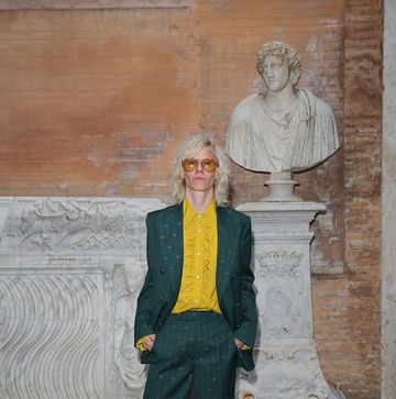 rome, italy   may 28 silvia calderoni arrives at the gucci cruise 2020 at musei capitolini on may 28, 2019 in rome, italy photo by vittorio zunino celottogetty images for gucci