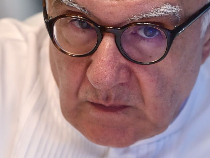 this picture taken on june 18, 2019 shows chef alain ducasse during an interview with afp at his restaurant alain ducasse at the morpheus hotel in macau   you dont become one of the worlds most decorated chefs without obsessing over the details, which is why alain ducasse welcomes social media    it helps him keep a closer eye on his culinary empire photo by hector retamal  afp  to go with macau asia lifestyle restaurant france ducasse, interview by jerome taylor photo by hector retamalafp via getty images