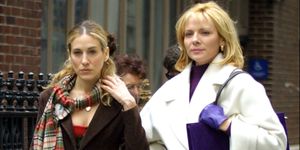 sarah jessica parker and kim cattral during filming sex and the city on march 15, 2001 at streets of new york in new york city, new york, united states photo by tom kingstonwireimage