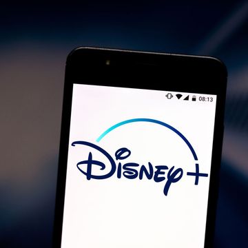 In this photo illustration a Disney+ (Plus) logo seen